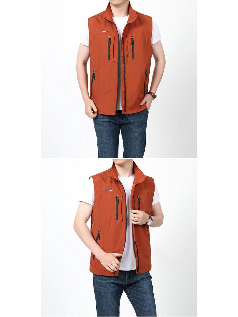 Men's Quick-Dry Multi-Pocket Outdoor Vest for Spring, Summer, and Autumn