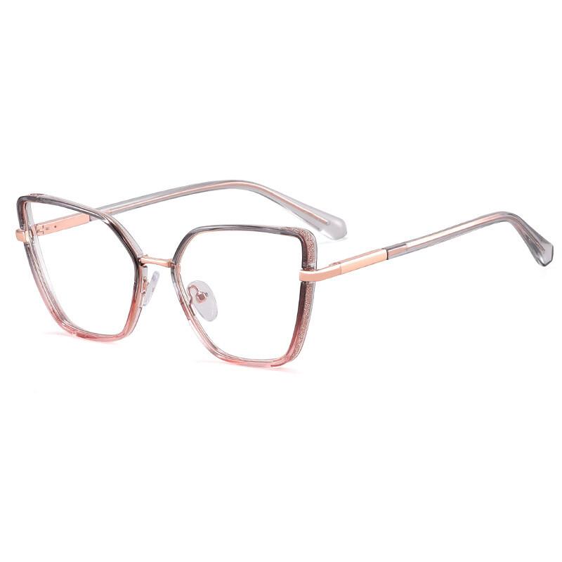 TR90 Anti Blue Light Cat Eye Reading Glasses Women Spring Metal Frames Ultralight Presbyopia Eyeglass Glitter Computer Glasses