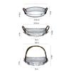 Glass Fruit Tray Household Snack Candy Dessert Plate Afternoon Tea Dim Sum Rattan Woven Portable Trays Housewear