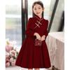 Fashionable Red Dress for Girls Autumn and Winter, Plush Princess Dress for Children