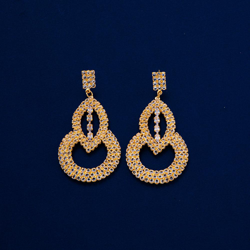 Tassel Loose Diamond Zircon Earrings Long Multi-Layer Flower Earrings Women S Ear Jewelry Festival