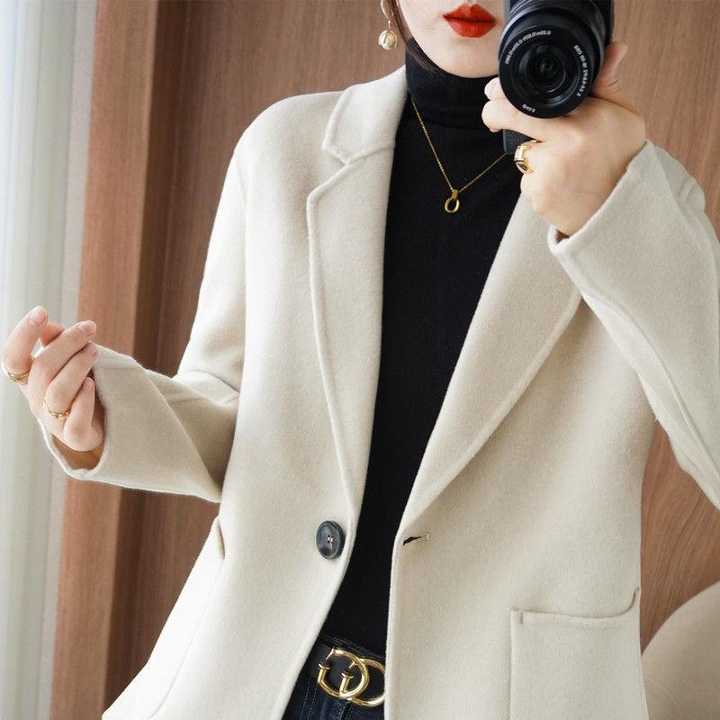 Temperament wool double-sided woolen wool coat women's short buckle winter small slim new coat women