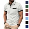 New Men's Polo Shirt with Chest Pocket: Plain, Casual and Stylish Short-sleeved T-shirt