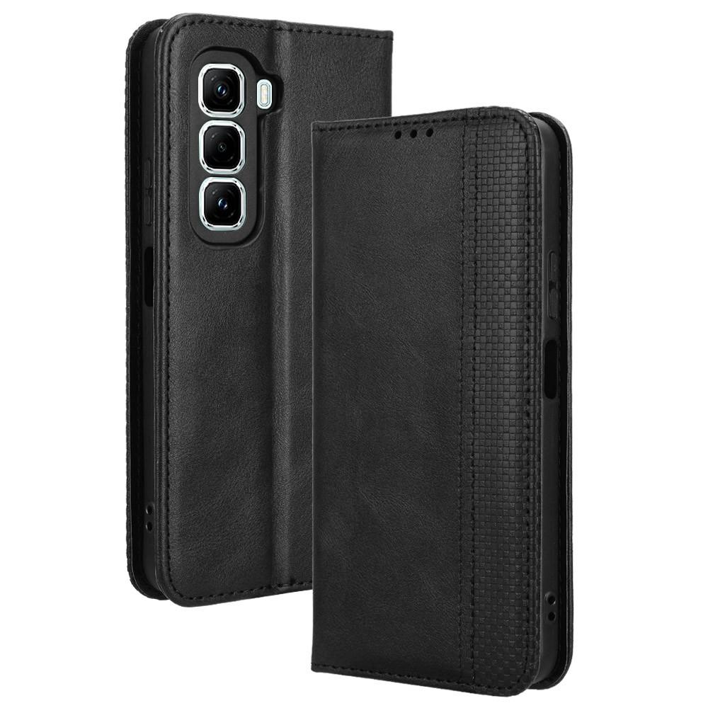 

For Infinix Hot 50 Pro 4G X6881 Leather Case Wallet Stand Retro Texture Phone Cover A