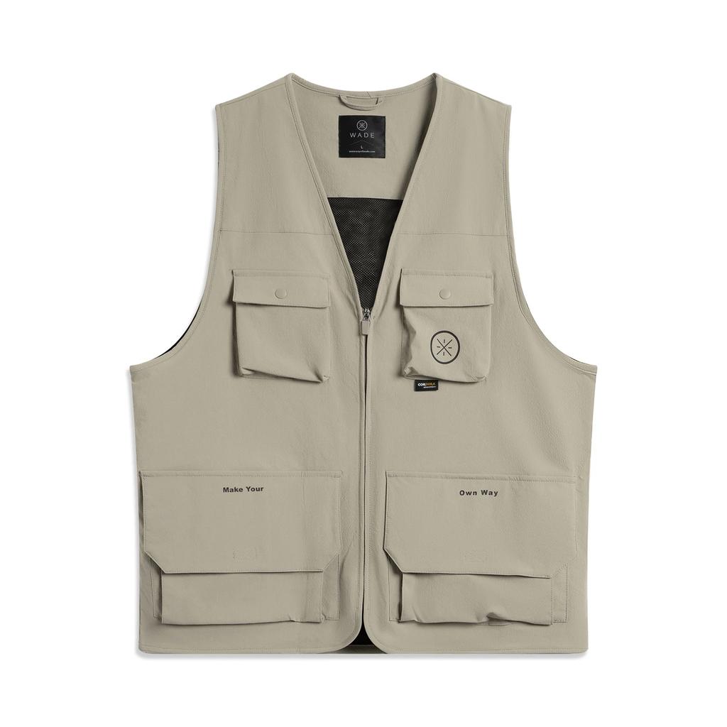 Li Ning Wade Series Solid Color Zipper Breathable Versatile Casual Vest Men Vest Brown AMDV013-5