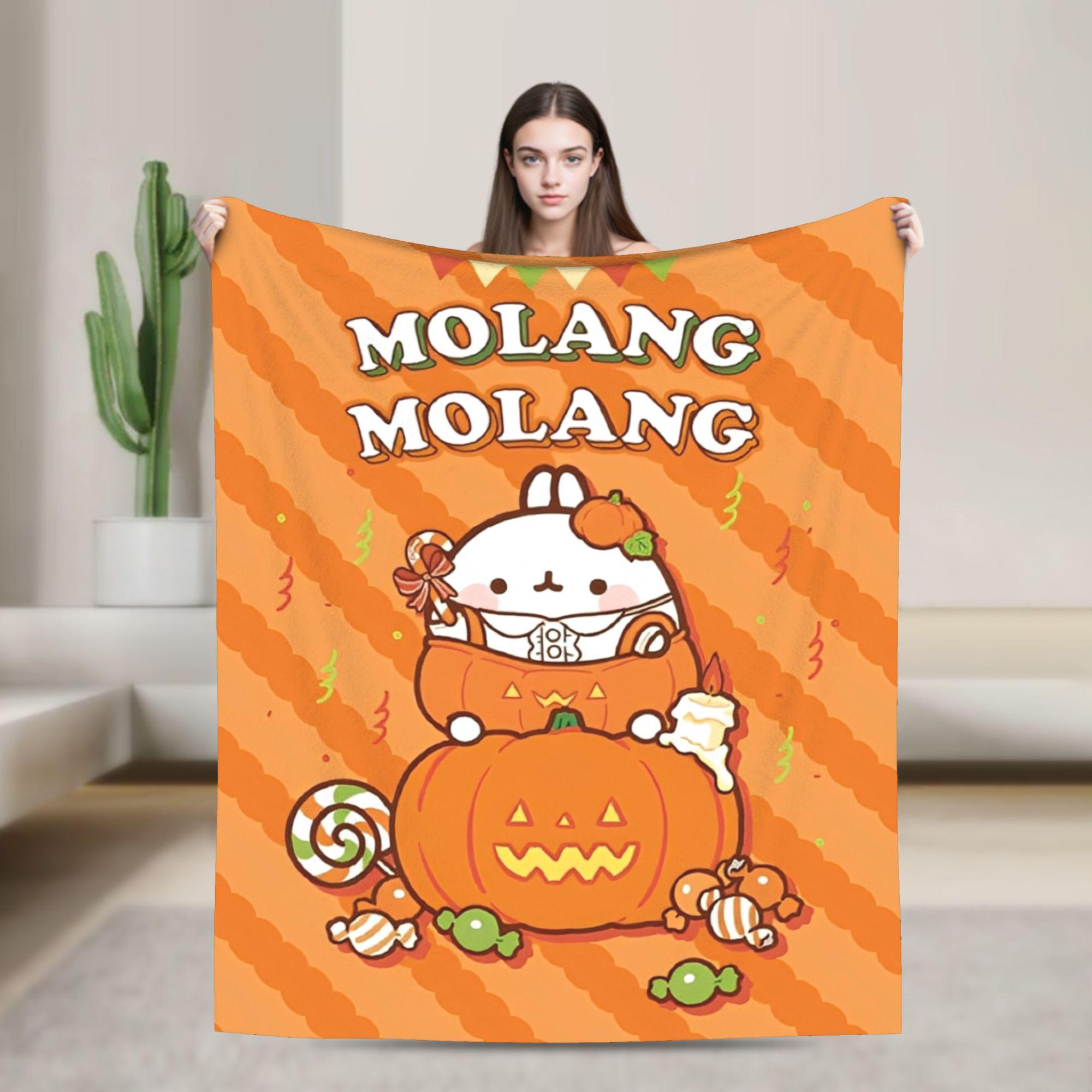 Cute Anime M-Molangs Blankets Velvet Spring/Autumn  Multi-function Lightweight Thin Throw Blankets for Bedding Couch Bedspreads 75x90cm