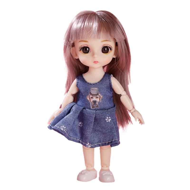 1/12 6,6 Zoll Bjd Prinzessinnenpuppen Niedliche Bewegliche Gelenke Kinder Geburtstagsgeschenk