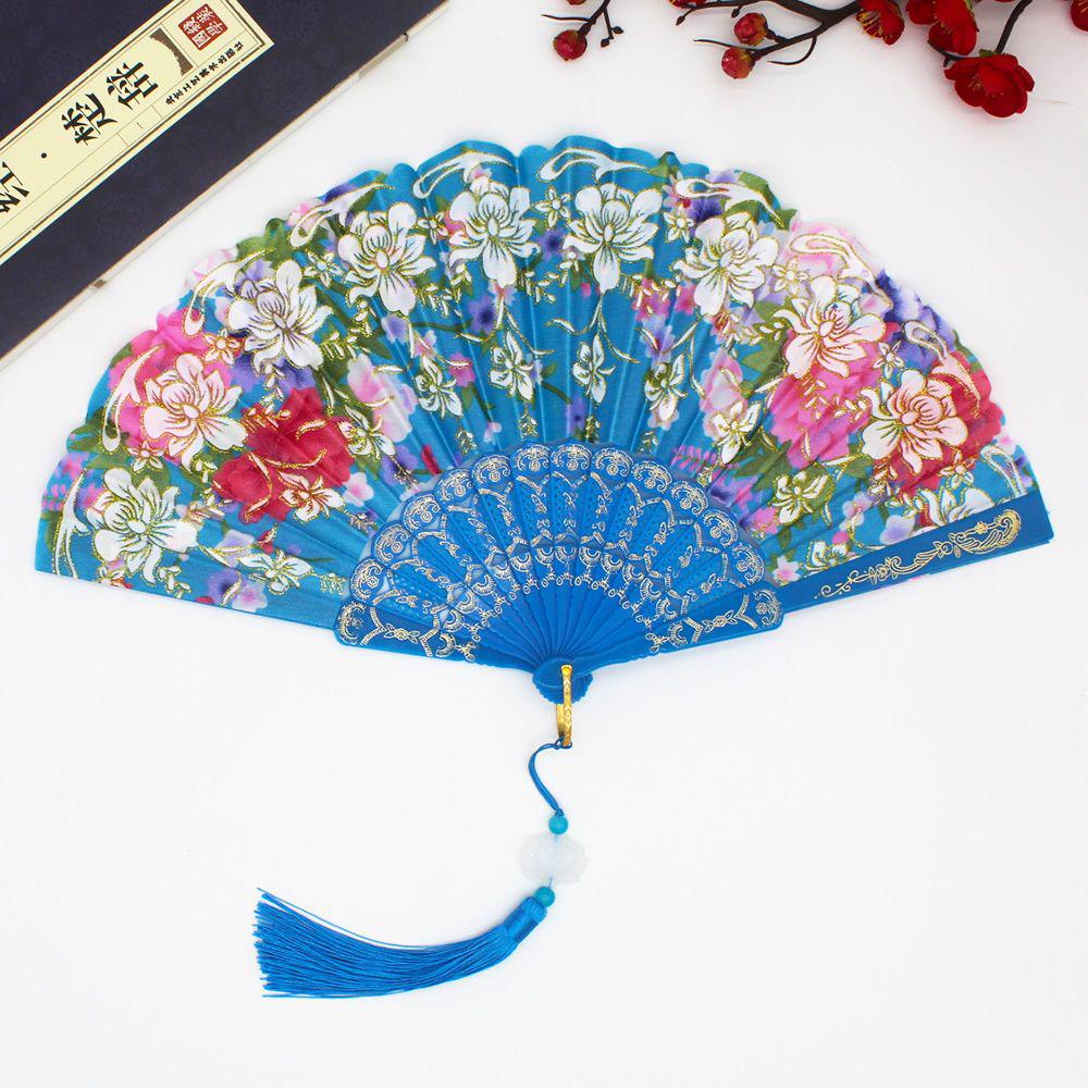 Silk Chinese-Style Folding Fan: Cheongsam, Hanfu, Dance, Wing Chun, Photography Prop
