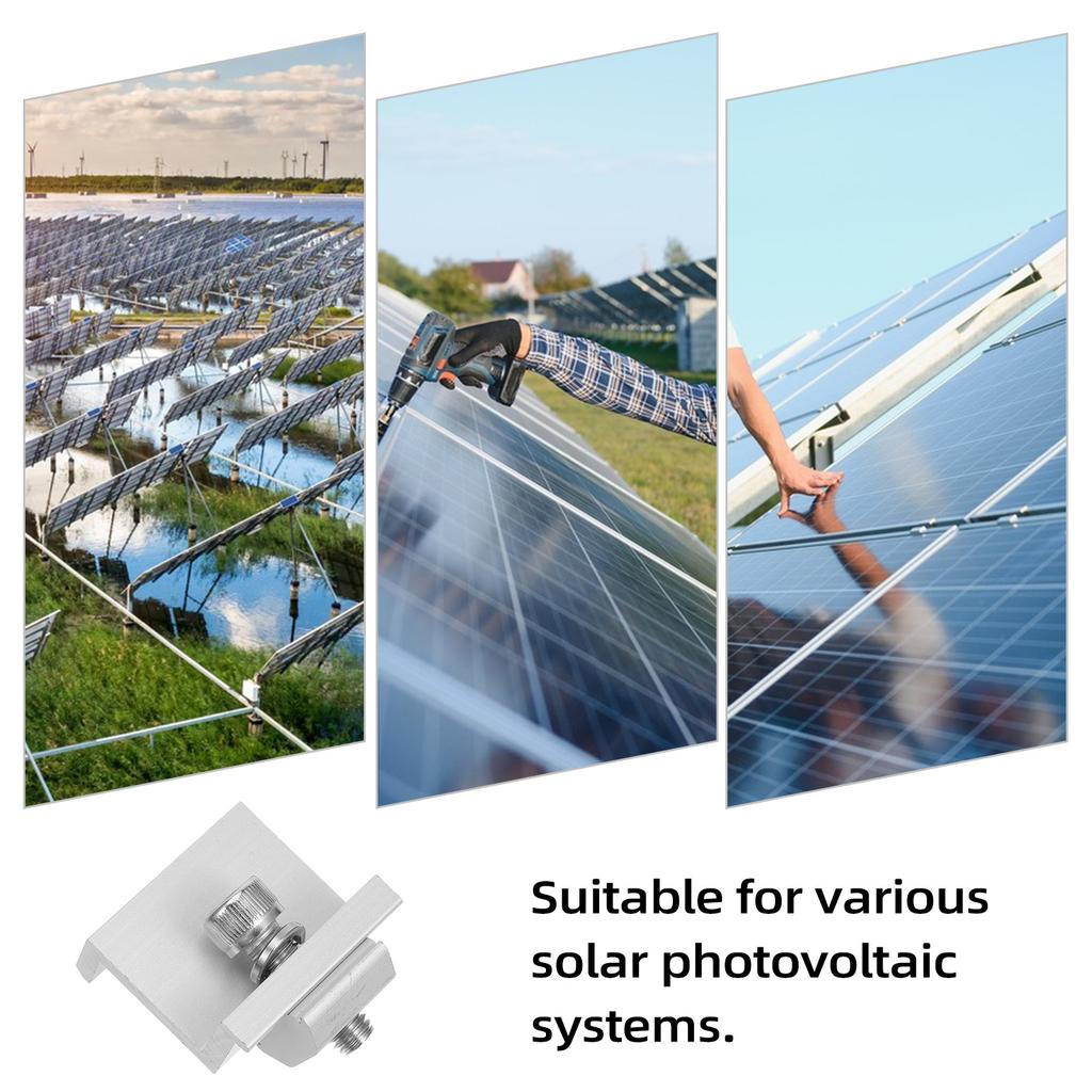 12Pcs Solar Panel Rack Clips Metal Bracket Clip Household Stand Buckle Outdoor Fixed Buckle Reliable Durable Solar Panel Supply