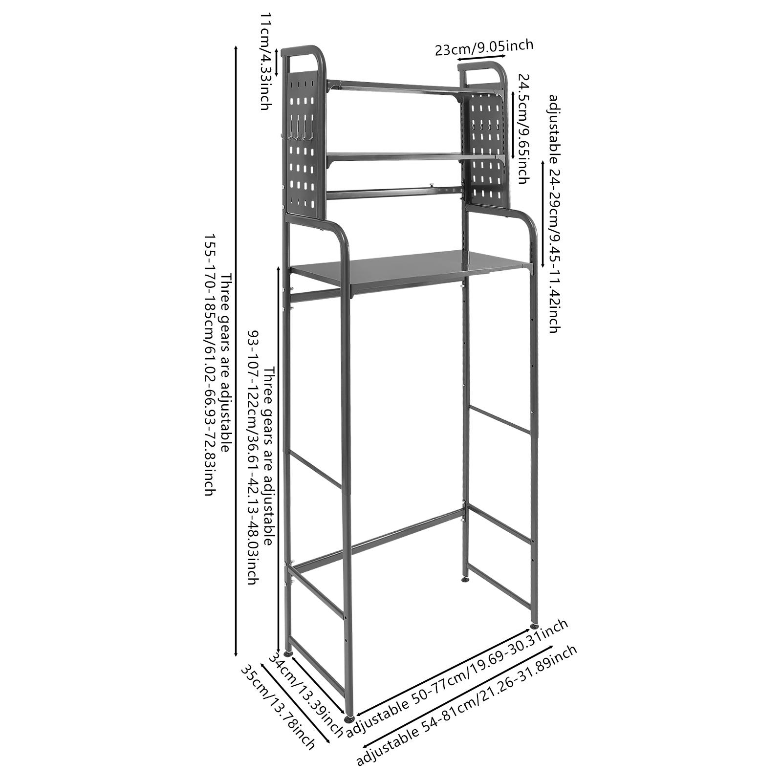 

Над унитазом Стеллаж Регулируемая Полка для Прачечной Органайзер для Ванной Комнаты Полки серый