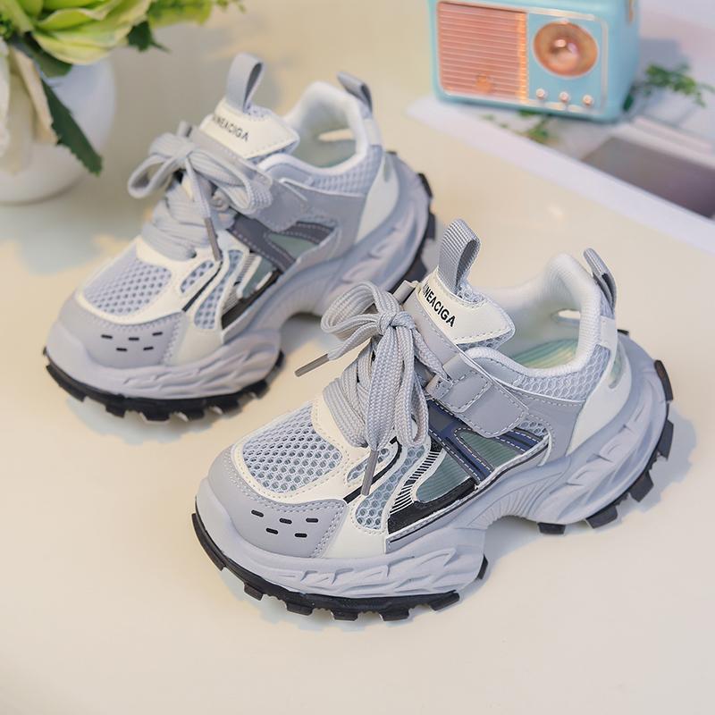 Kids Sports Sandals Thick Soft Sole Students Running Shoes Hollowed-out 2025 Summer New Children Casual Shoes Mesh Breathable