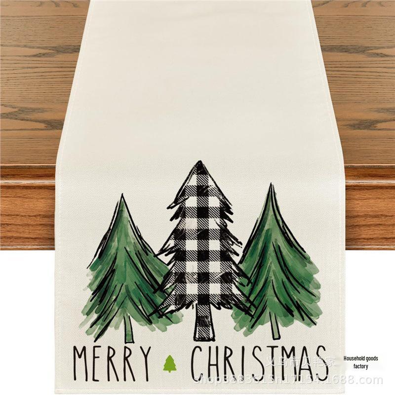 Cross-border Christmas Snowman & Santa Table Runner and Placemat 33 x 90 cm