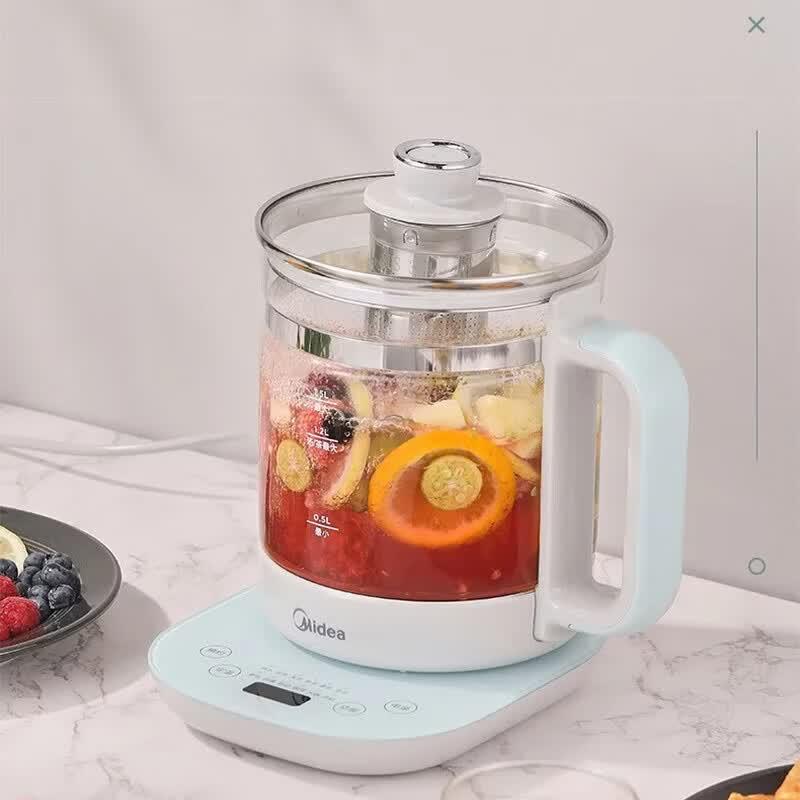 Midea 1.2L Multi-functional Glass Electric Health Kettle CN plug (adapter included)