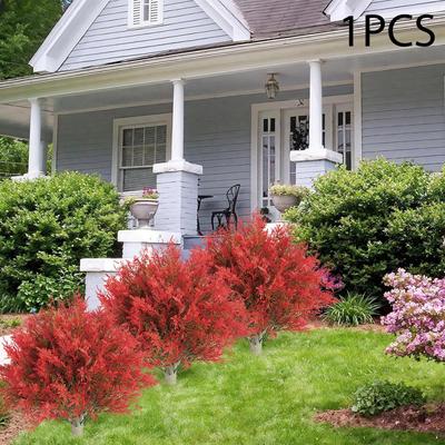 Artificial Topiary Ball Tree Fake Cypress Plants Bushes with Stake Faux Shrub for