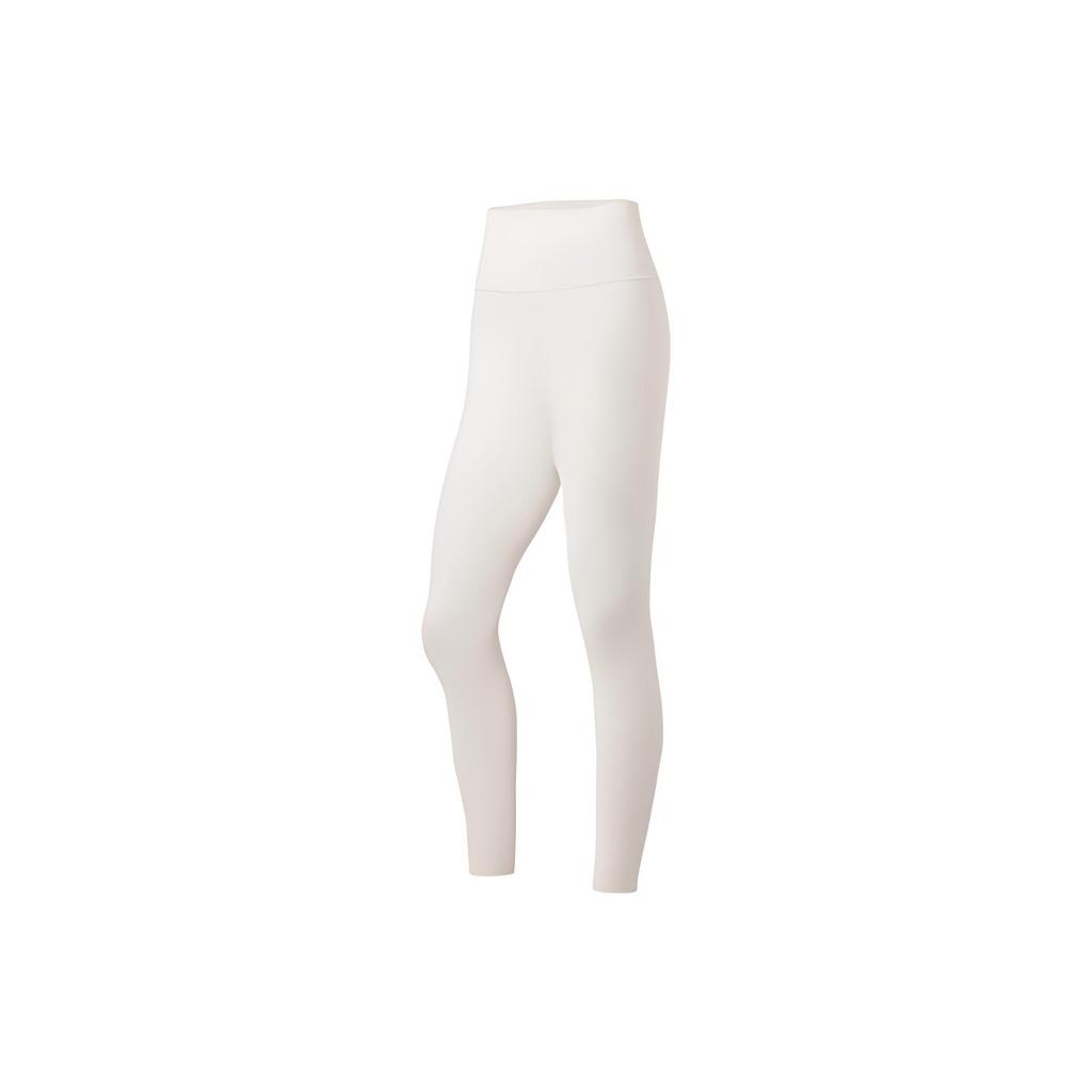 Li-Ning Fitness Series Solid Color Mixed Performance Shaping Leggings Women Leggings Off-White AULS052-15