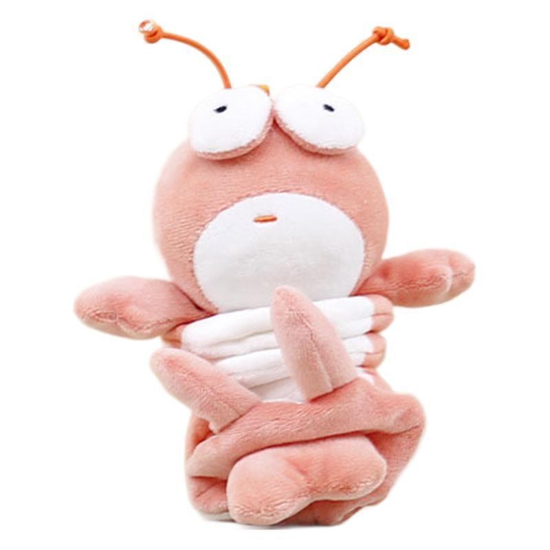 Cute Stretchable Plush Crayfish Keychain Toy Adorable Miniature Dog Cat Pendant