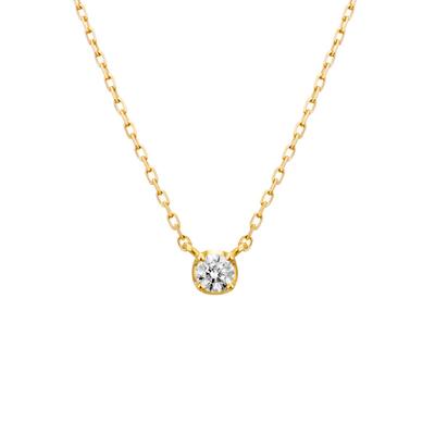 K10 Gelbgold-Halskette mit einzelnem Diamantmotiv 111736123011 [Offizielles] 4℃ (Yondo-Meer) Ca.. 0,05 ct