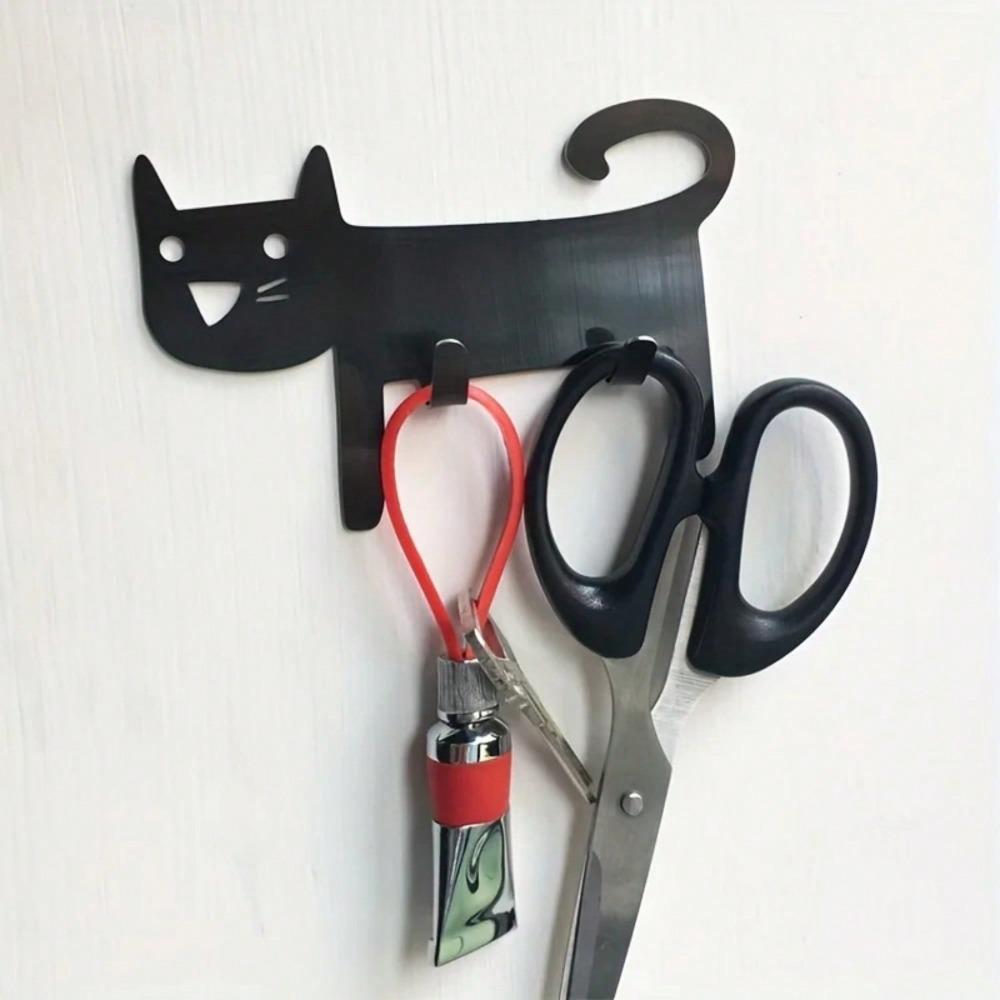 Metal Wall Hook for Towels, Rustproof, Waterproof, Cat Design, for Bathroom Door