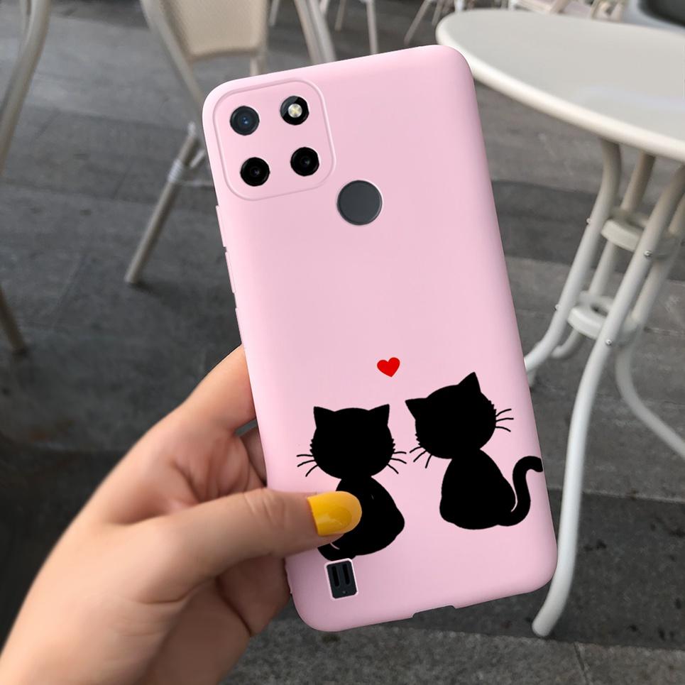 Dragon Cool Black Cases For Realme C25s C25Y Case Cartoon Animals Soft Silicone Matte Bumper On Realme C25Y C 25 Y S Candy Color