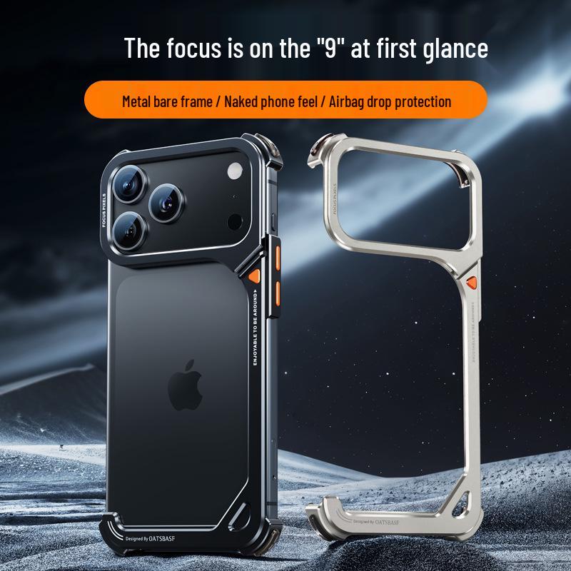 9 Shells Metal Phone Case for iPhone 17 Pro Max with Lens Stand and Air Cushion Drop Protection