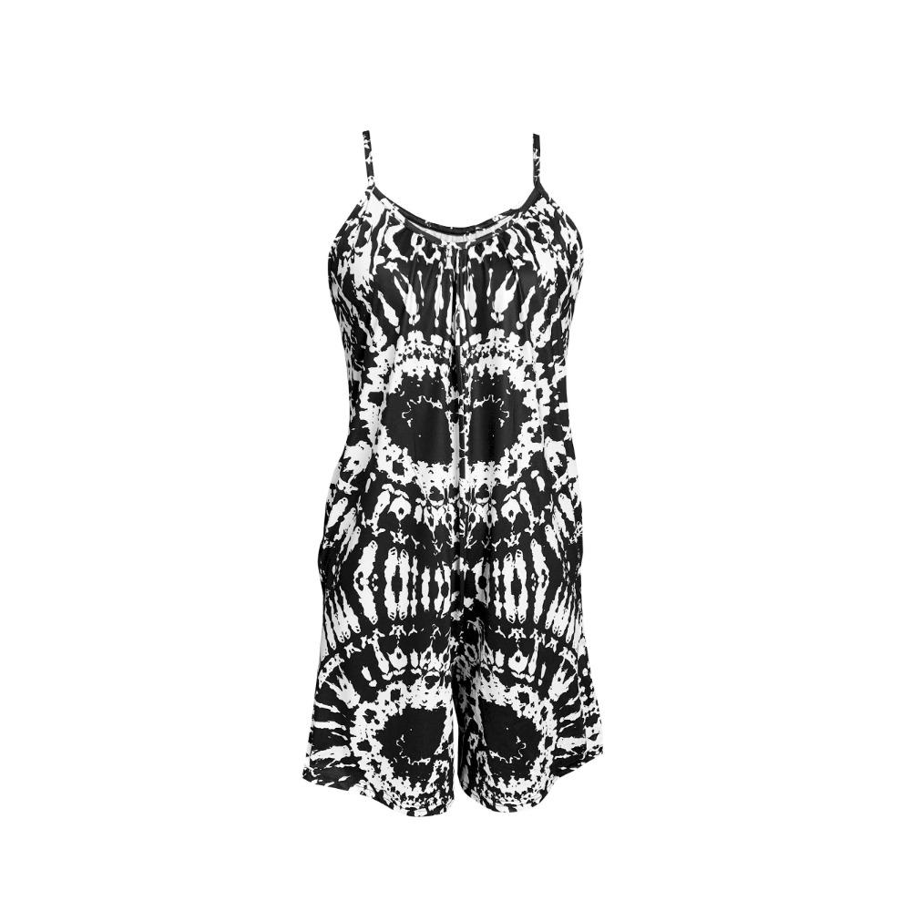 Women Casual Jumpsuits Summer Sleeveless Stretchy Shorts Rompers with Pockets Neck Short Jumpsuits  Overalls Jumpsuit for Women Summer Beach Vacation