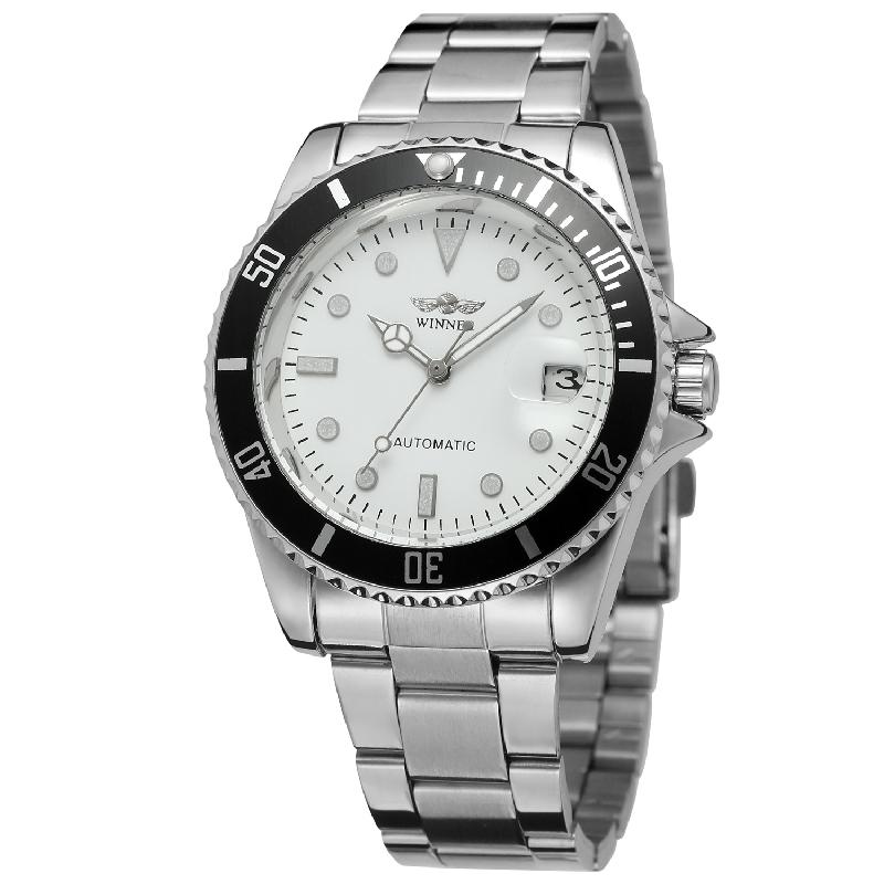 Winner Automatische Mechanische Herrenuhr Top Marke Luxus Drehbare Lünette Timer Leuchtendes Zifferblatt Datumsanzeige Männliche Klassische Armbanduhr