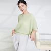 Women's Batwing Sleeve Ruched Top - Loose Fit, Versatile Round Neck Pullover for Spring/Summer Casual Wear