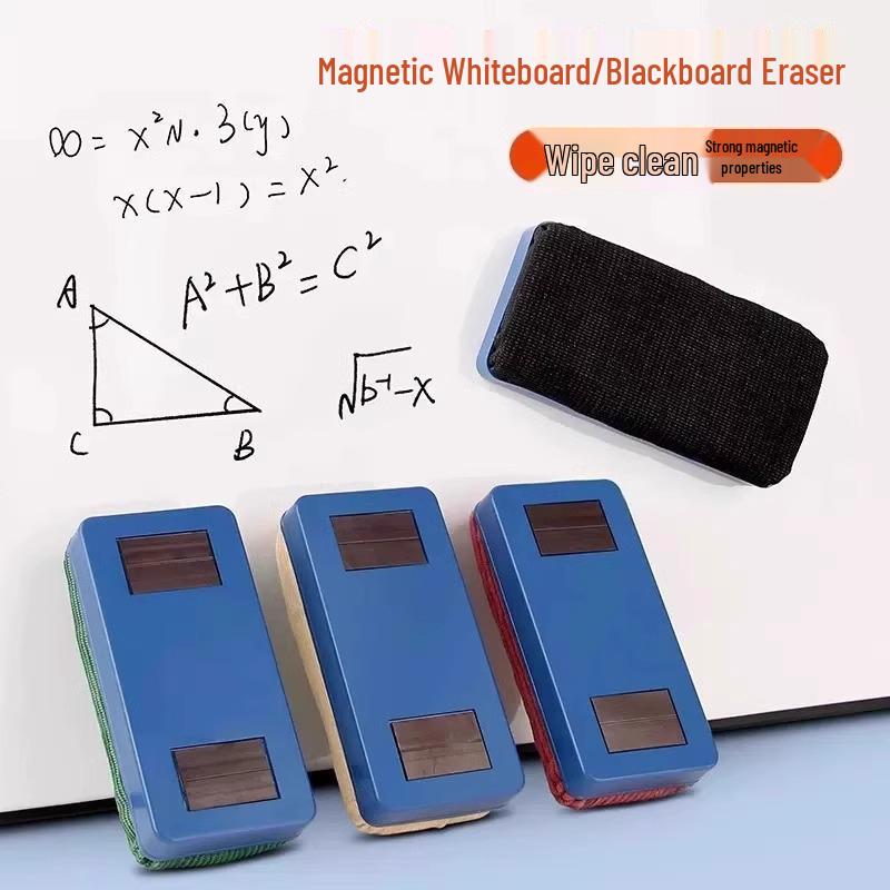 Magnetic Dual-Use Whiteboard & Chalk Duster - Washable, Easy Erase, Dust-Free Brush