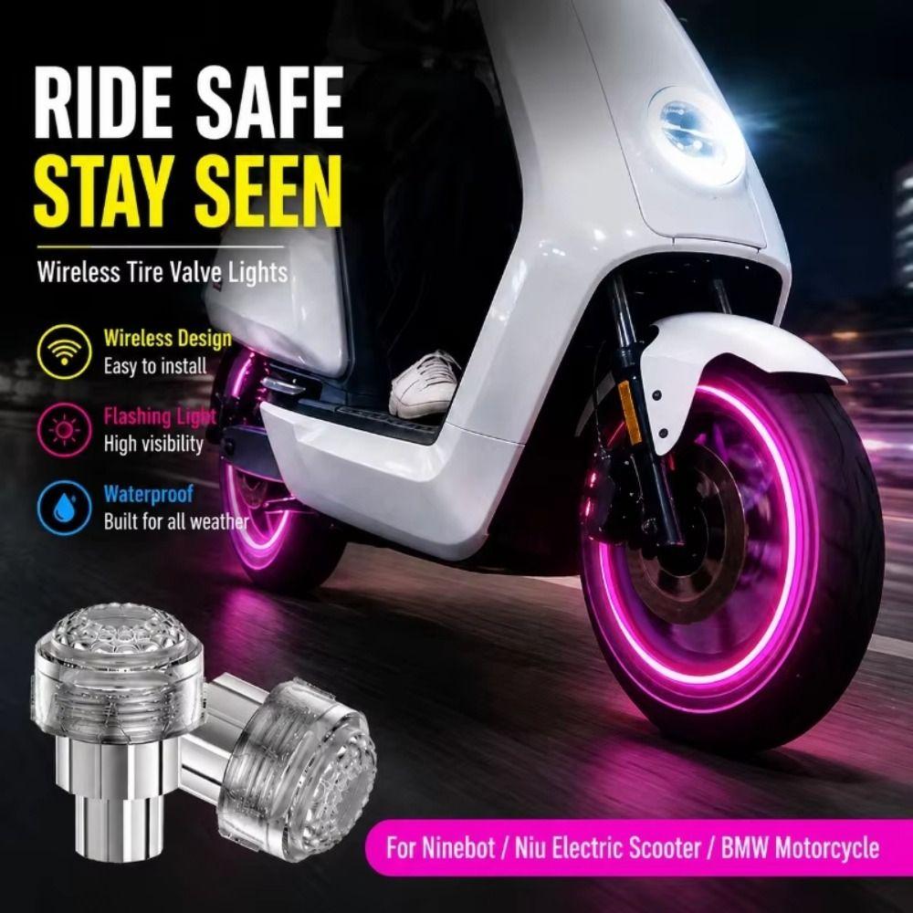 2Pcs Motion Sensor LED Neon Flash Lamp Single/Seven Colors Rim Strobe Warning Lamp  Bicycle Tire