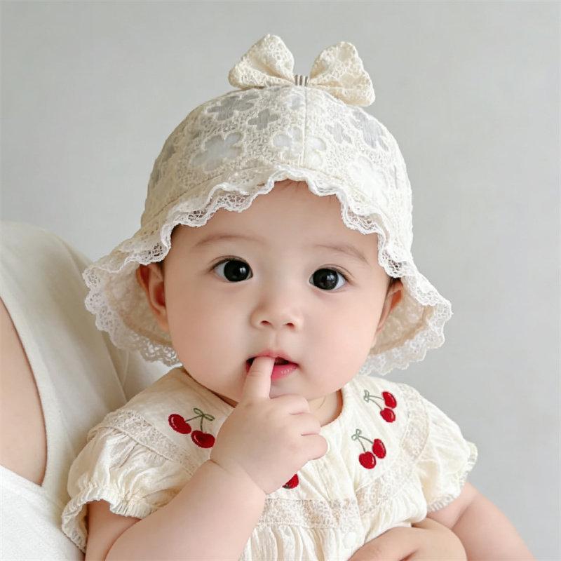 Spring Baby Girls' Fashion Flower Sun Hat - Sun Protection for Young Children