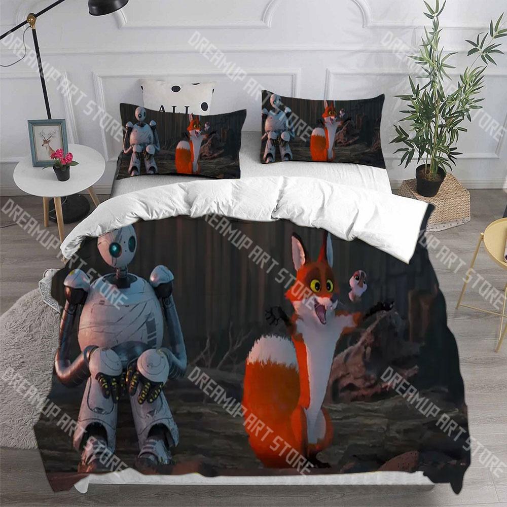 Fashion The Wild Robot Cartoon Bedding Set Single Twin Full Queen King Size Bed Set Kids Bedroom Duvetcover Sets Bed Sheet Set