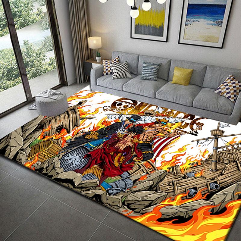 

One Piece Anime Battle Scene Rug Soft Durable Carpet for Bedroom Living Room Decor 60x90cm