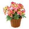 Artificial Pansy Flower Decorative Bouquet Small Home Ornament Silk Floral Arrangement Purple Orange 17cm