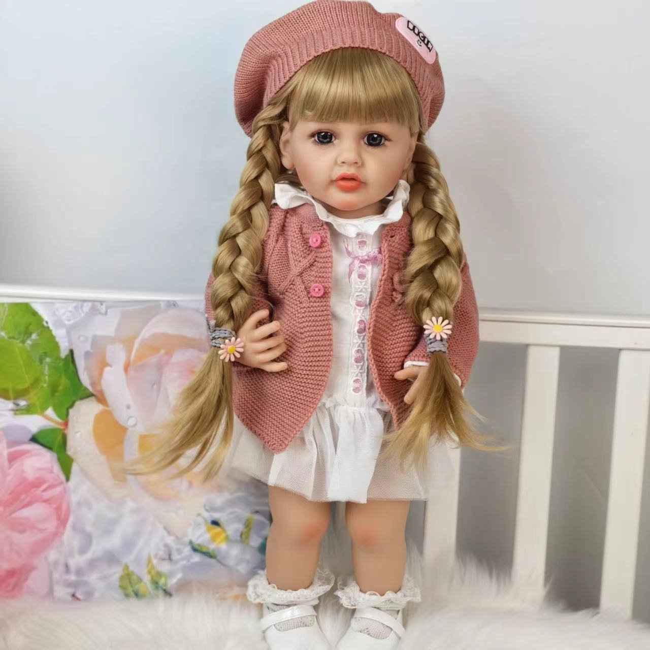 

KEIUMI 22 Inch/55cm Reborn Baby Girl Doll Full Silicone Vinyl Gold Hair Doll Bebe Newborn For Child Birthday XMAS Gifts 22 inch about 55 cm