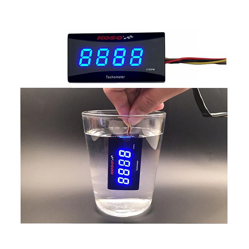 Koso Mini RPM Meter Digital Square LCD Display Engine Tach Hour Tachometer Gauge for Racing Motorcycle BMW YAMAHA KAWASAKI
