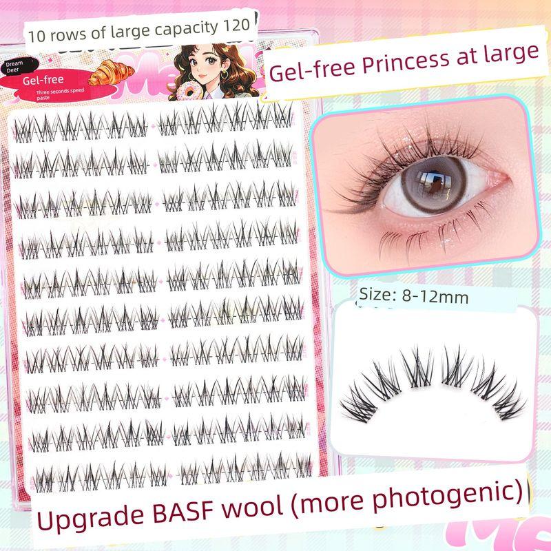 Dream Deer False Eyelashes Escape Princess Glue-Free Self-Adhesive Girl Group 2026 New Natural Glue Style Eyelash Stickers Hot Sale