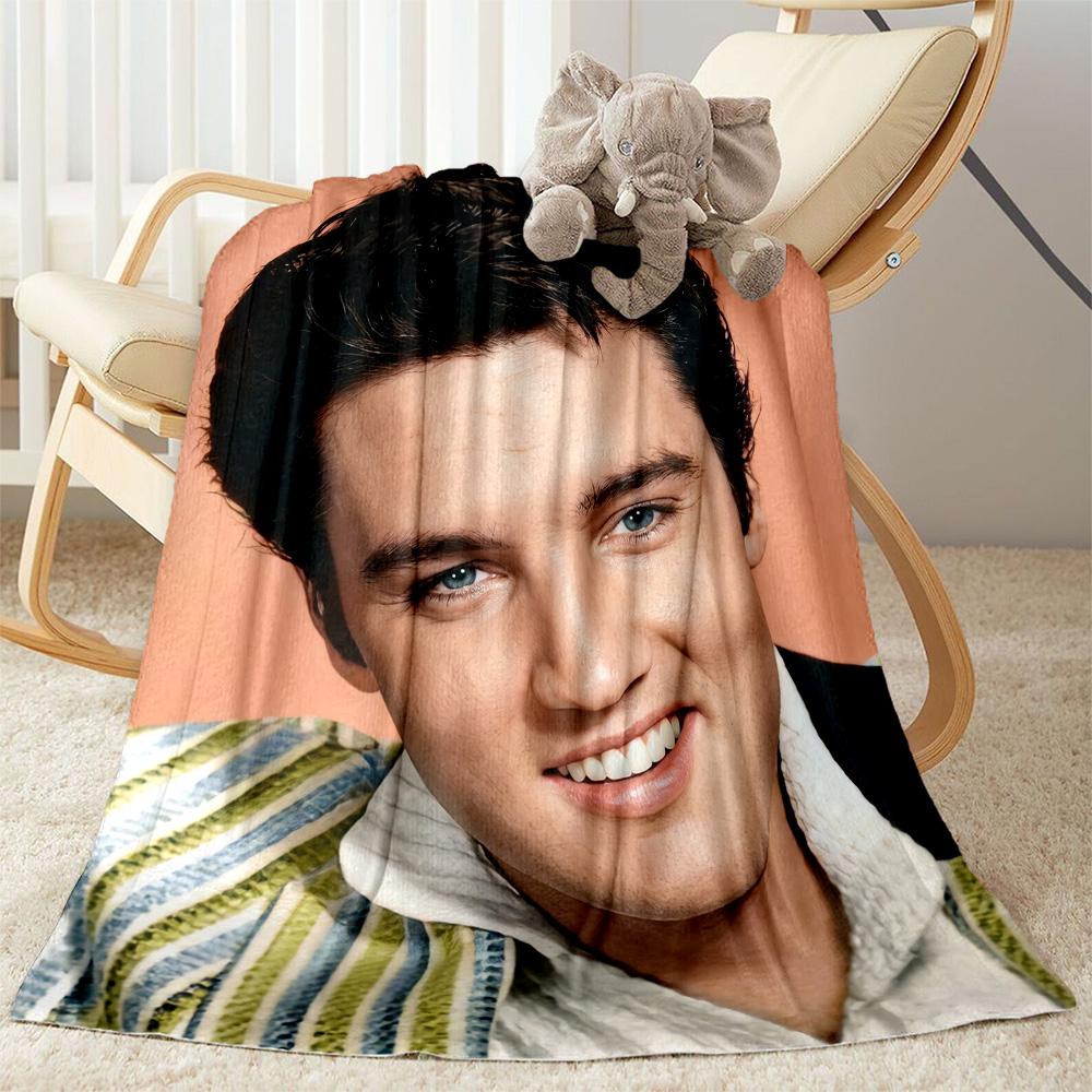 Elvis Presley Performance Blanket Soft Warm Cozy Great for Livingroom Picnics Office Chair Four Seasons Universal Playful Design