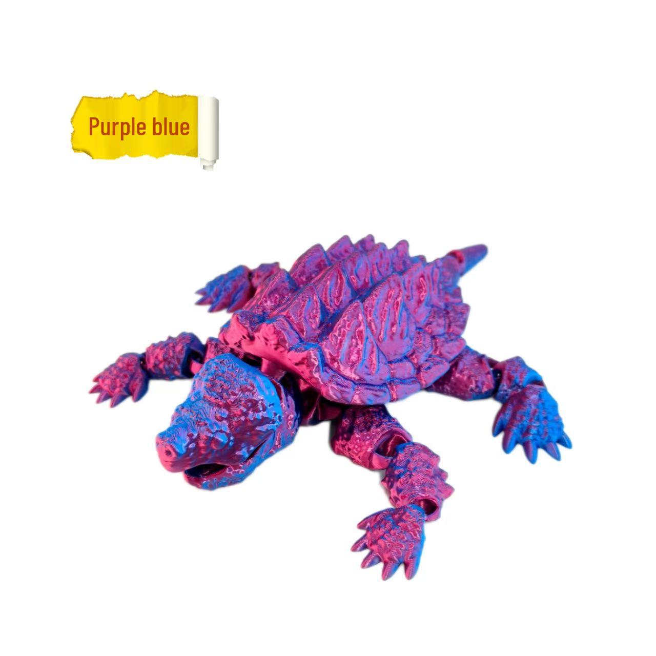 3D Printed Alligator Snapping Turtle Model with Movable Joints Large 20x17x5
