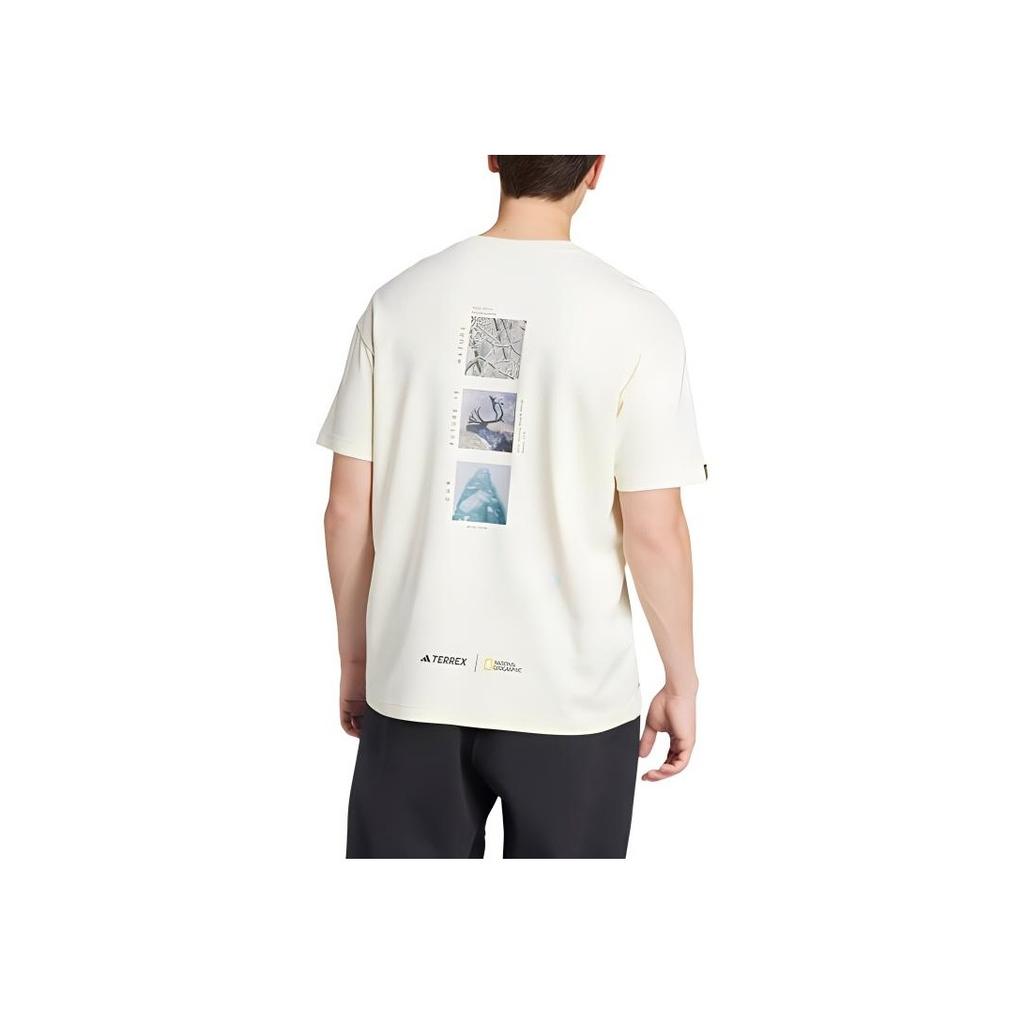 Adidas X National Geographic Graphics Quick-Dry Sports Landscape Print T-Shirt Unisex Tops IX5614