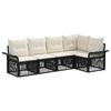 Garden Sofa Set 5 Pcs Black Poly Rattan