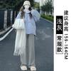 Gray glutinous rice pants women's spring and autumn new velvet high-waisted straight tube drape lazy mopping loose wide-leg pants