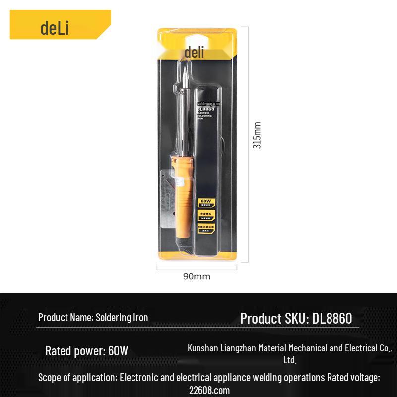 Deli Tools DL8830 Electric Soldering Iron with Pointed Tip, 30W/40W/60W
