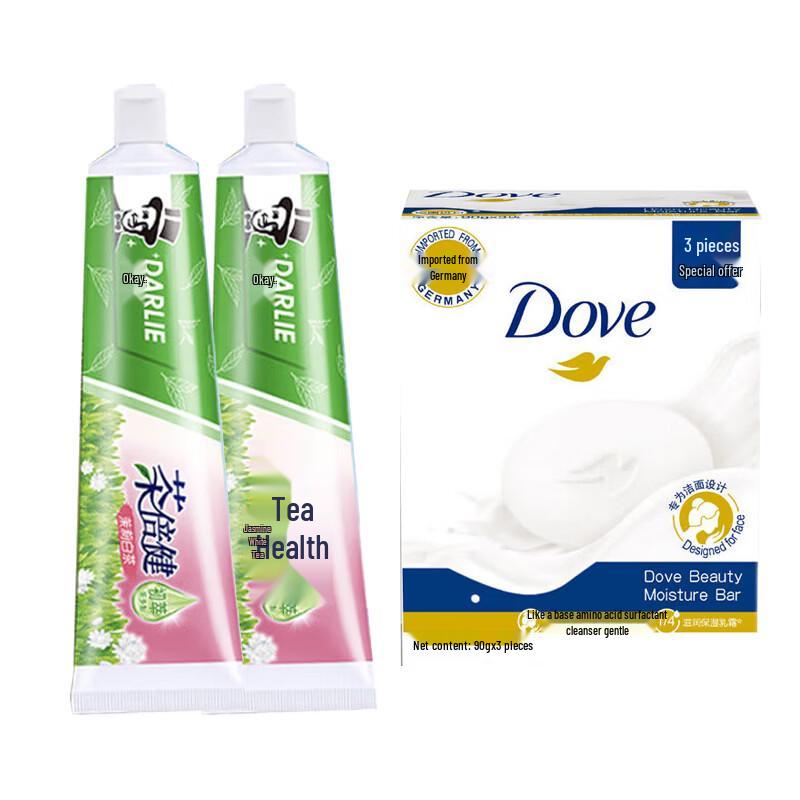 Hawley Tea Care Jasmine White Tea Toothpaste & Dove Soap Combo