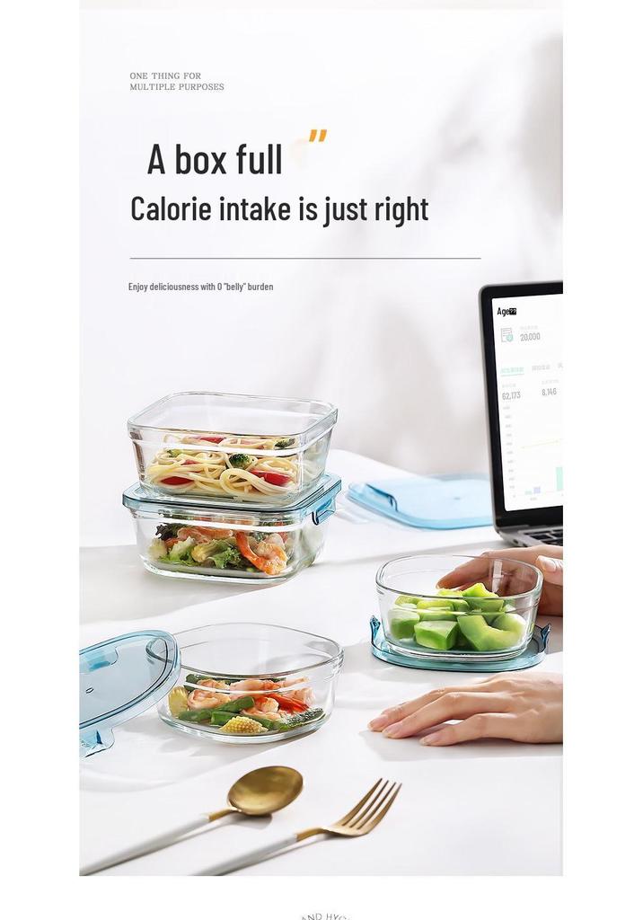 Microwaveable Glass Lunch Bento Box - Salad & Fresh Storage Container