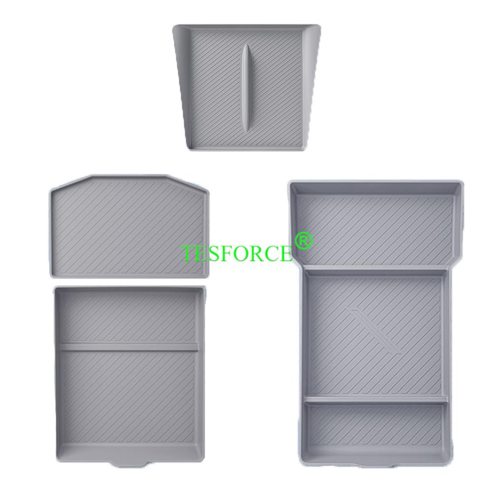 For TESLA Model 3 2023 2024 Highland Wireless Charging Silicone Pad Model3+ Center Control Storage Box Armrest Box Bottom Mat