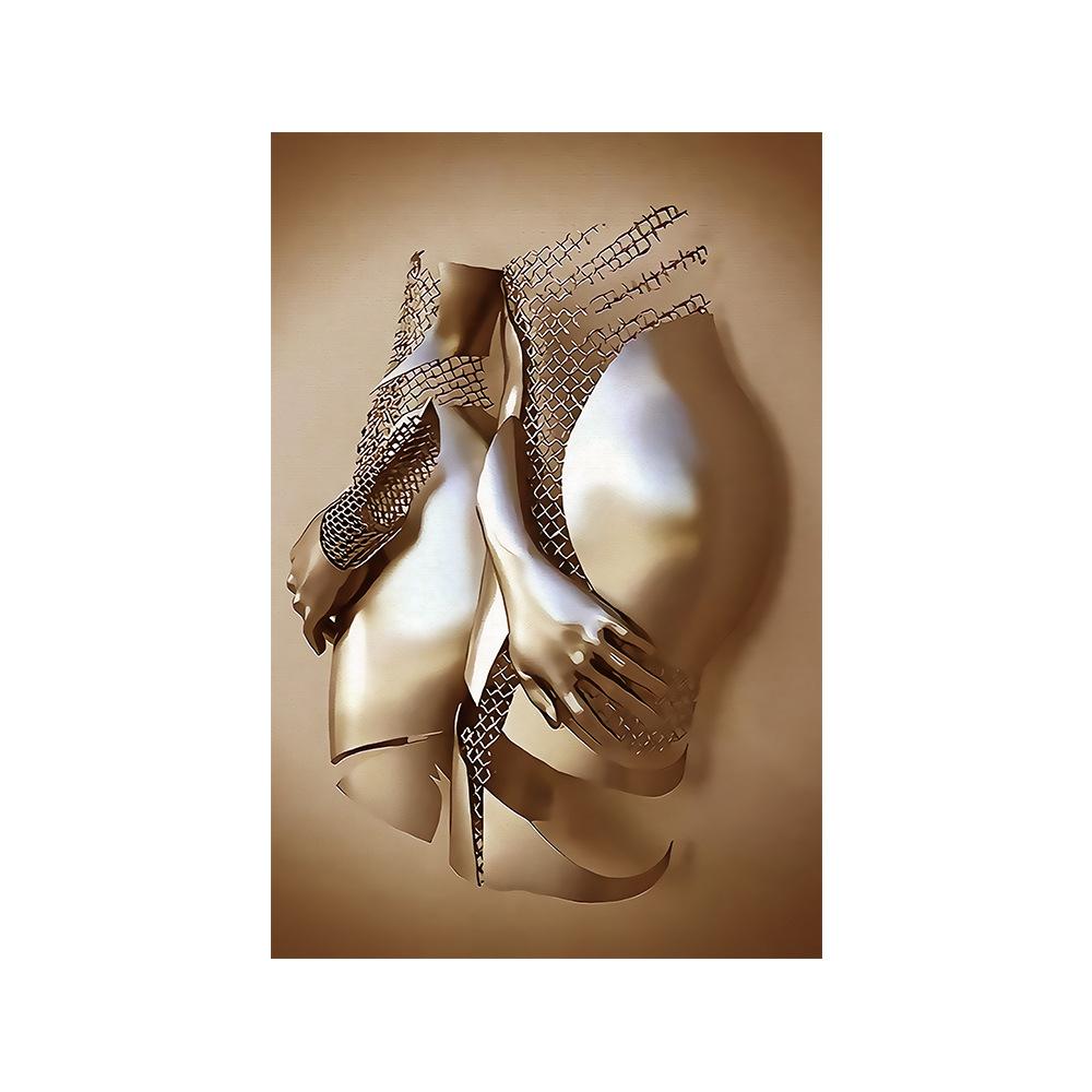 

3D современная металлическая фигурка, статуя, художественная картина на холсте, романтические абстрактные постеры и принты, настенные панно для гостиной, домашний декор 40x50cm