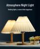 Retro Pleated Nordic Desk Lamp - Umbrella-Shaped Night Light for Dorms & Bedrooms