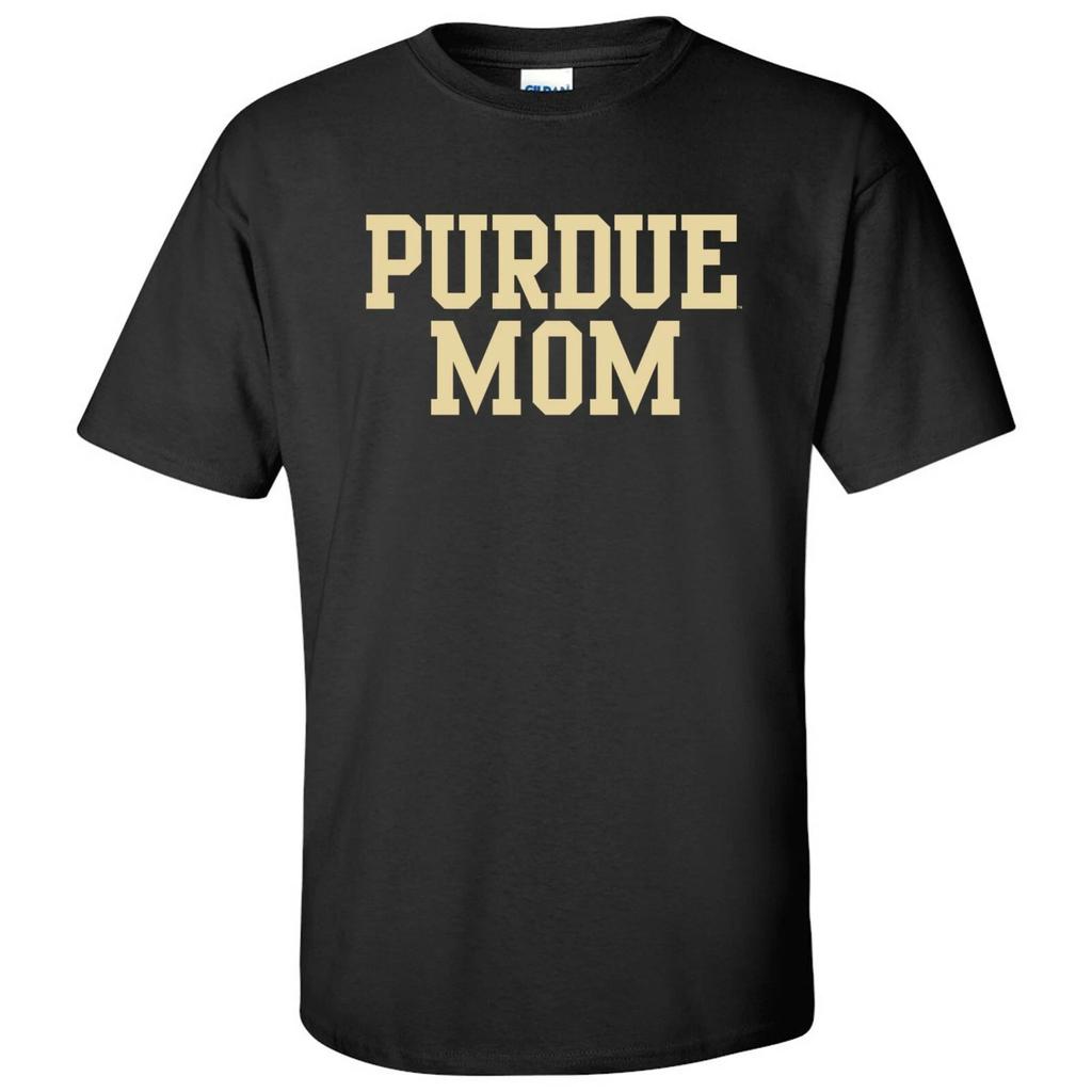 Purdue Boilermakers Mom Basic Block T-Shirt - Black