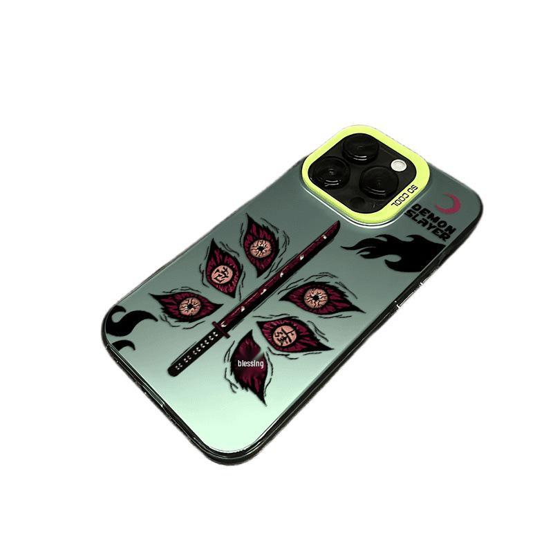 Srebrne Etui na Telefon Demon Slayer do Modeli iPhone 12 Pro Max do 17, w tym 15 Plus