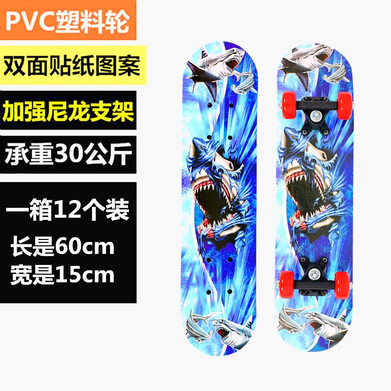 17 Inches Child Skateboard Maple Double Rock Skate Board Patin Skates Kids Skateboarding Cartoon Sticker Kids Griptape Longboard